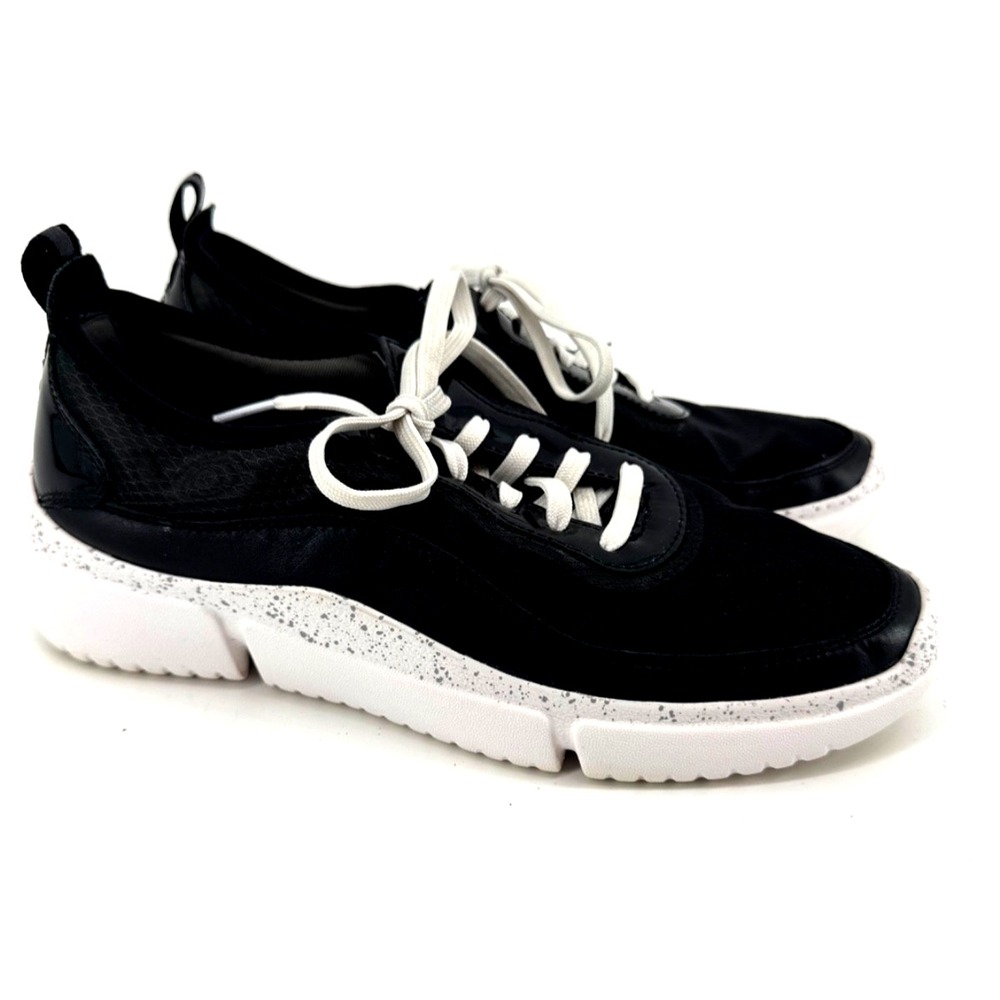 Rockport Total Motion Black Patent Comfort Sneakers Walking Shoe Women 8 CH8835